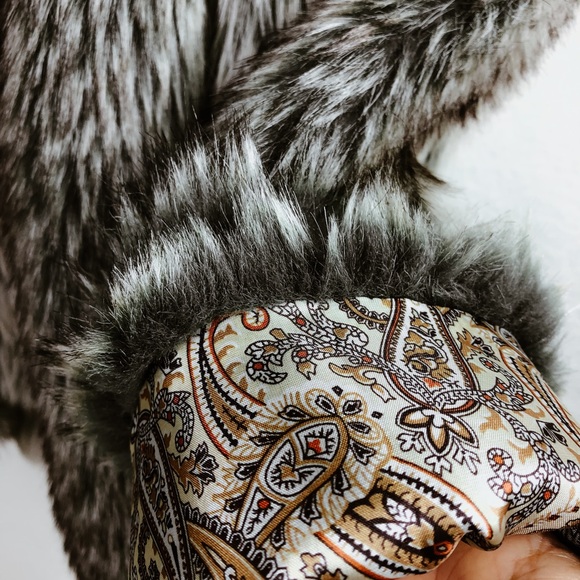 L’Affaire Faux Brown/Gray Fur Jacket M - Picture 13 of 15